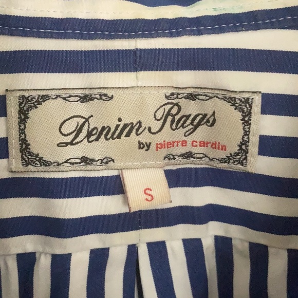 Blue and white vertical striped button-down - Picture 3 of 4
